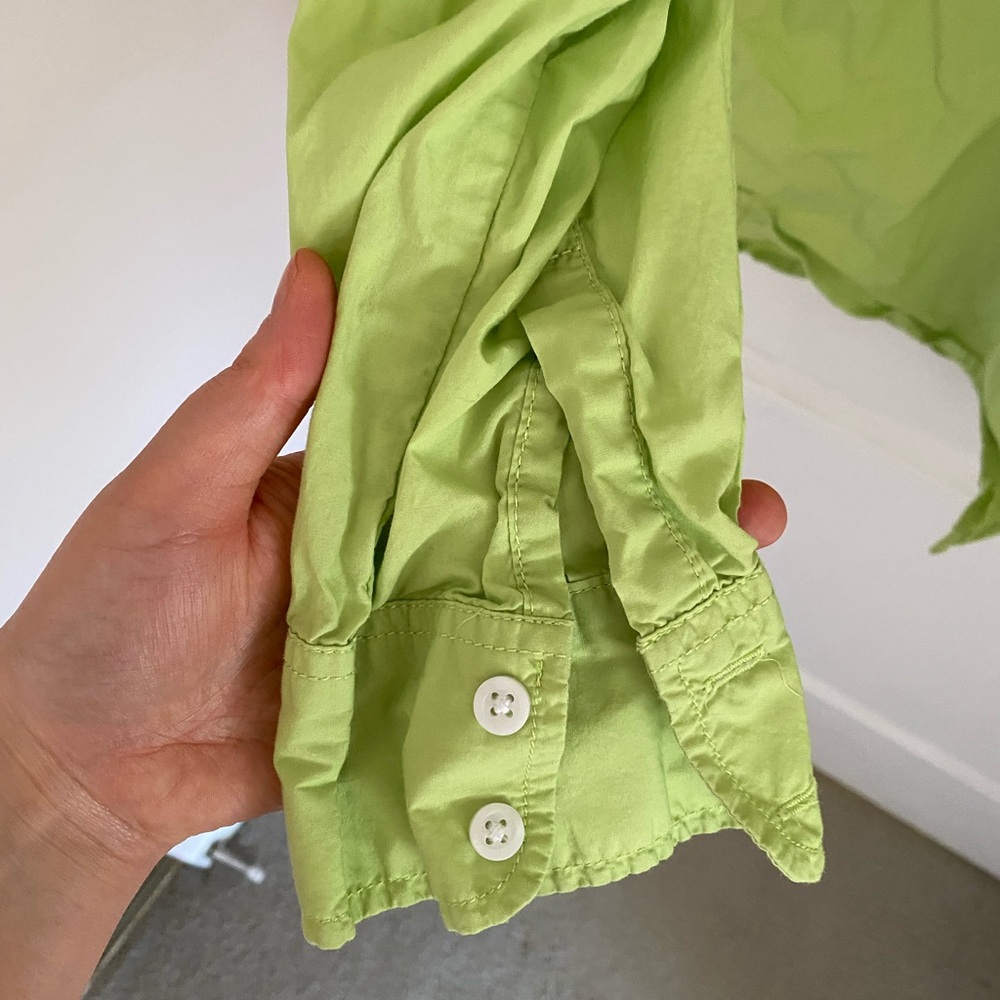 Joe Fresh Oversized Button-Down Shirt in Lime Green - Picture 4 of 9